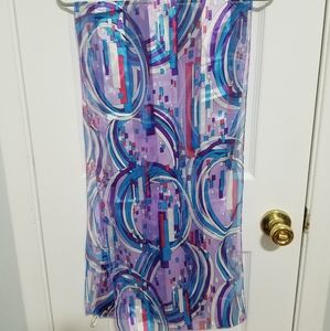 Bijoux Terner Multicolored Abstract Geometric Print Metallic Scarf
